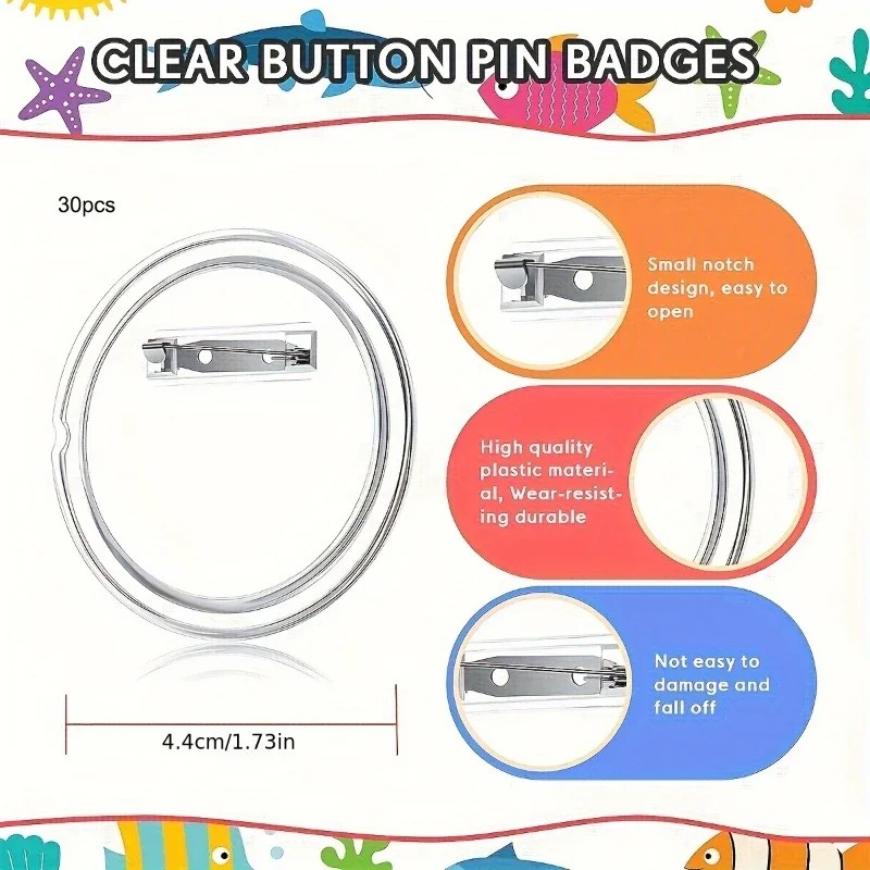 30pcs acrylic blank badge pin  - Button Badge Blank recensie en prijs