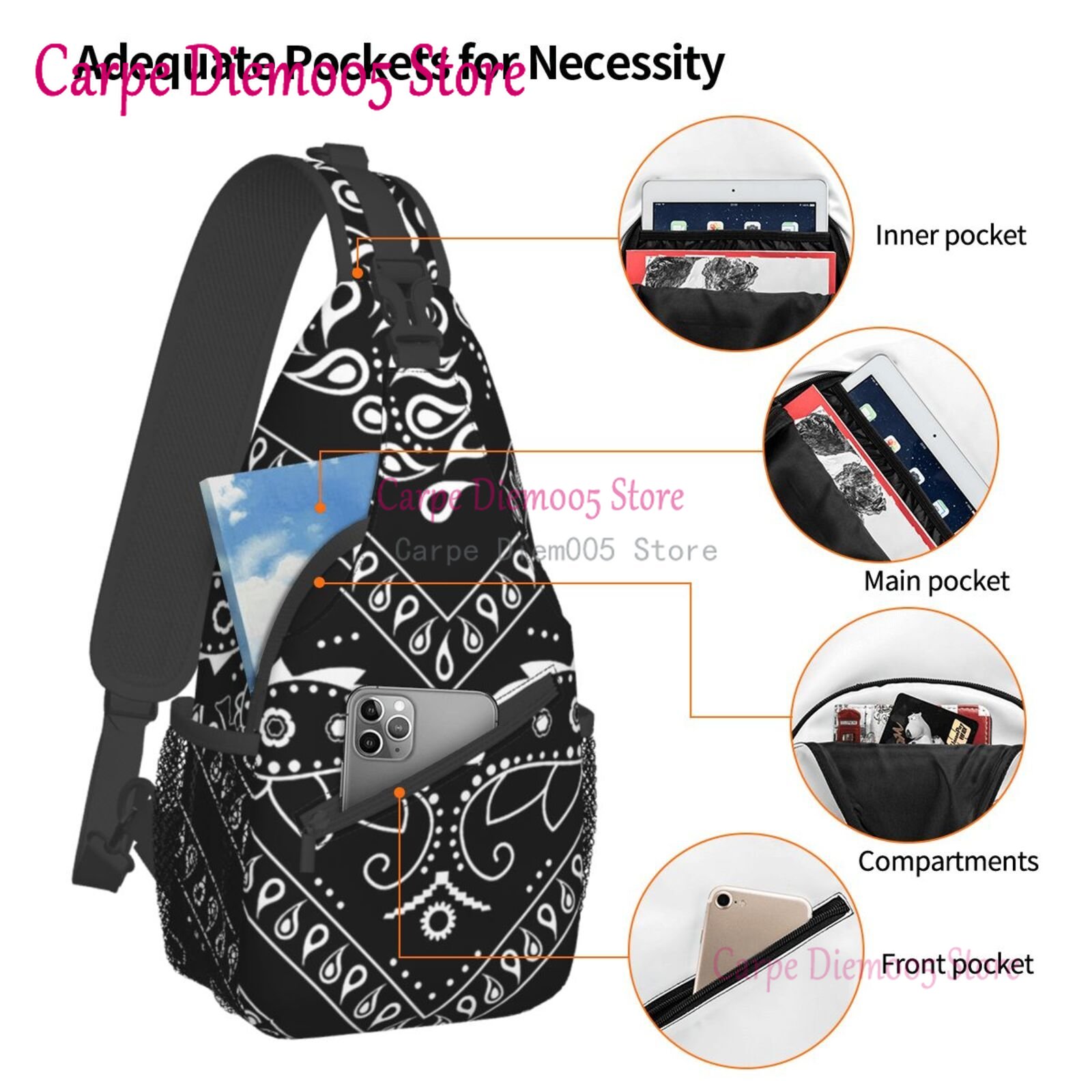 Black And White Paisley Chican - Bandana Blank White recensie en prijs