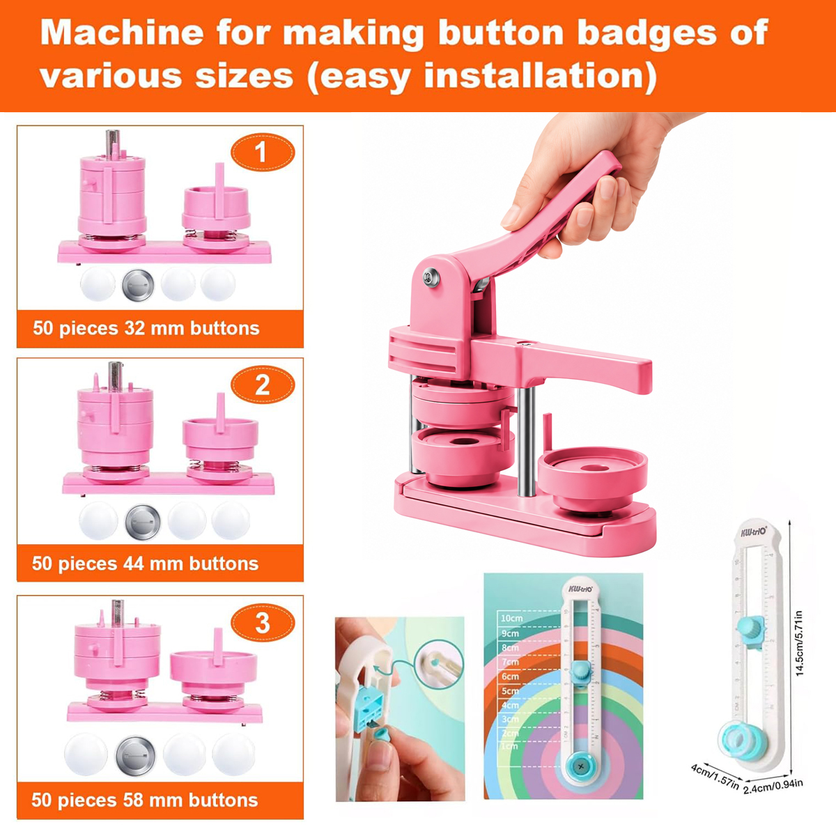 Button Maker Machine 2.25-in + - Button Badge Blank recensie en prijs