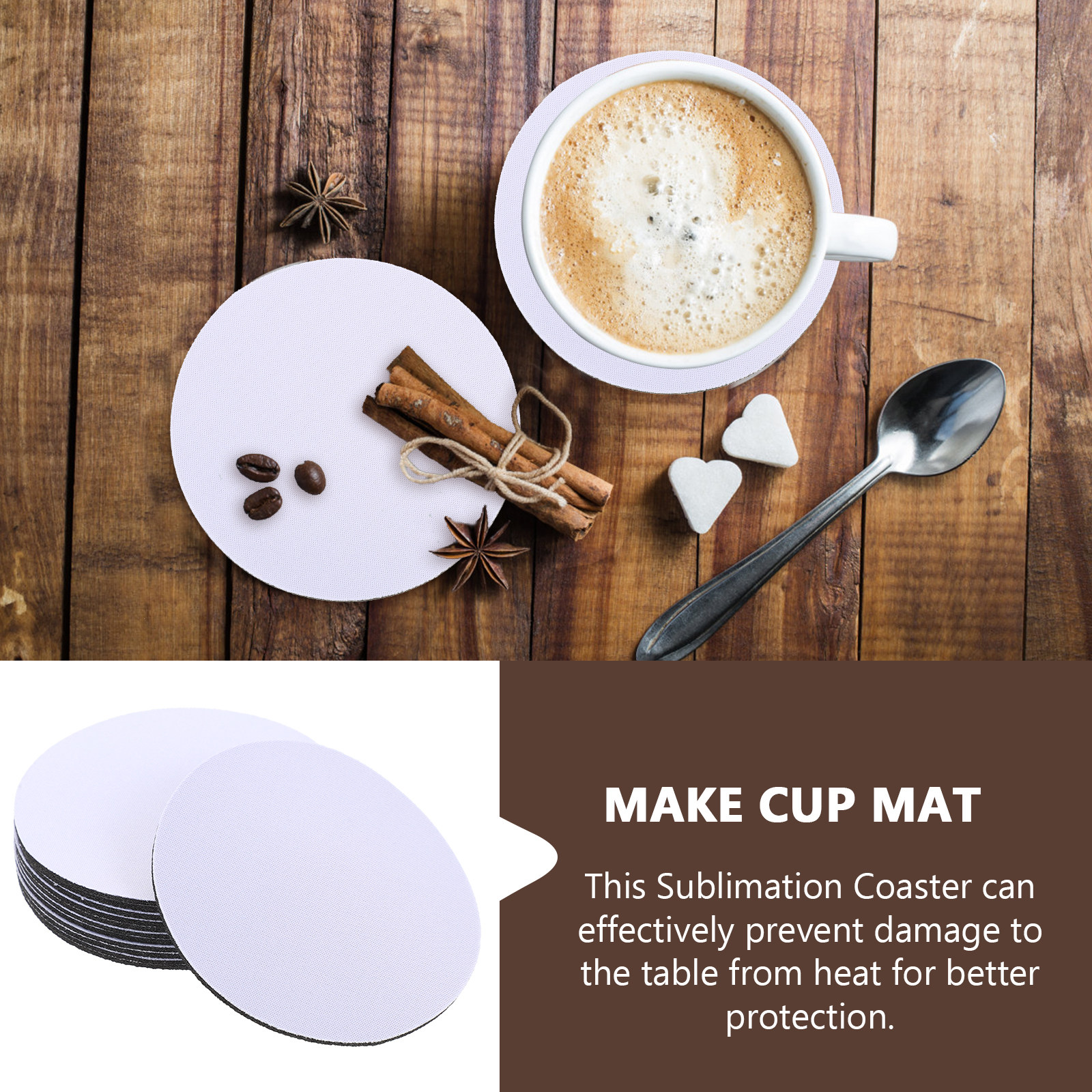 10Pcs Blank Heat Transfer Coas - Coaster Sublimation Blank recensie en prijs
