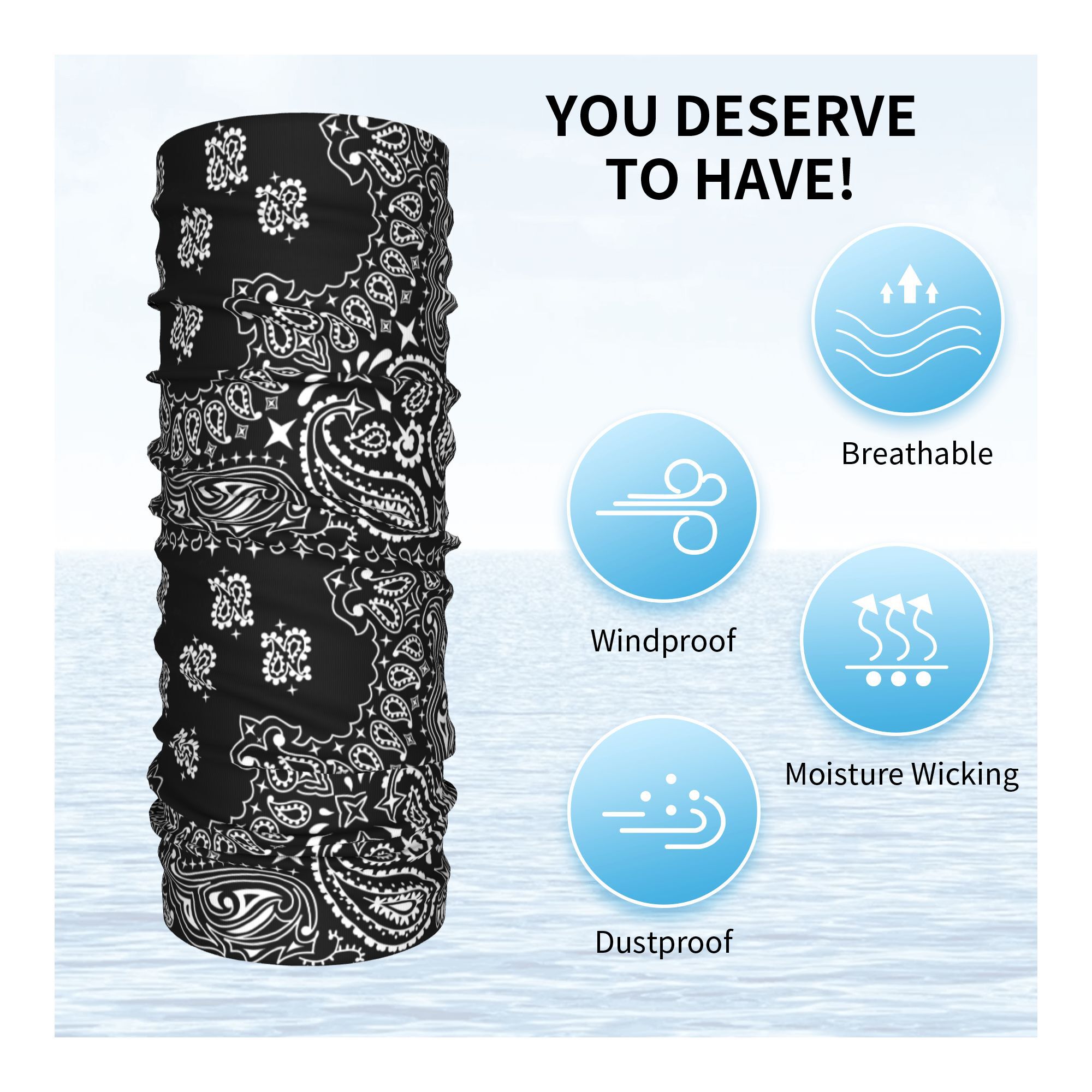 Custom Black And White Paisley - Bandana Blank White recensie en prijs