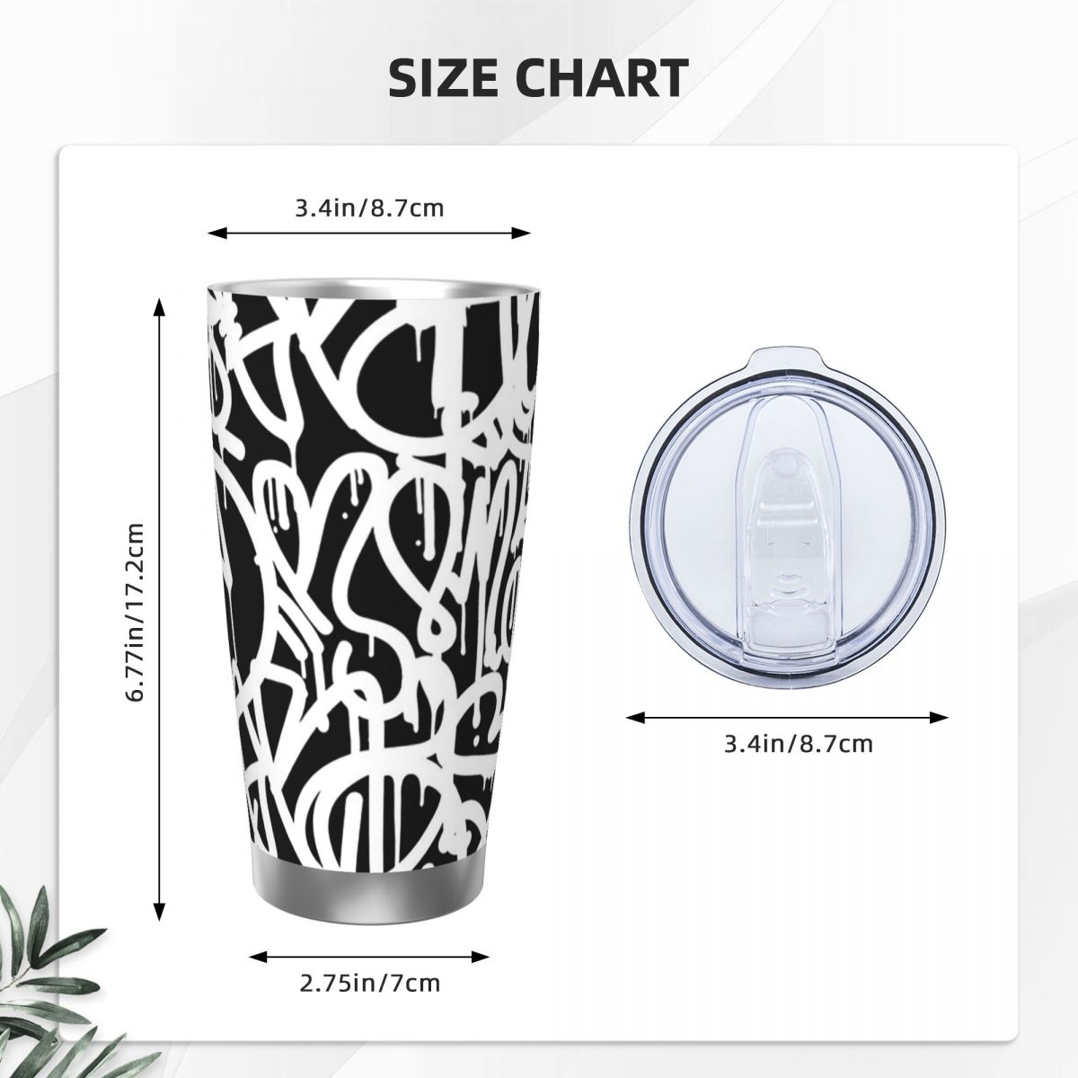 Black And White Graffiti Stain - Tumbler 20Oz White recensie en prijs