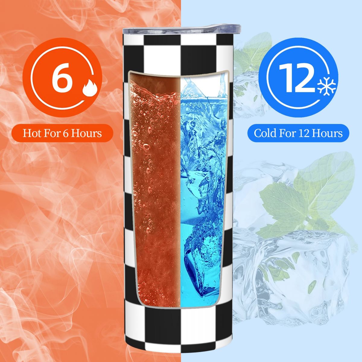 Black And White Checkerboard S - Tumbler 20Oz White recensie en prijs