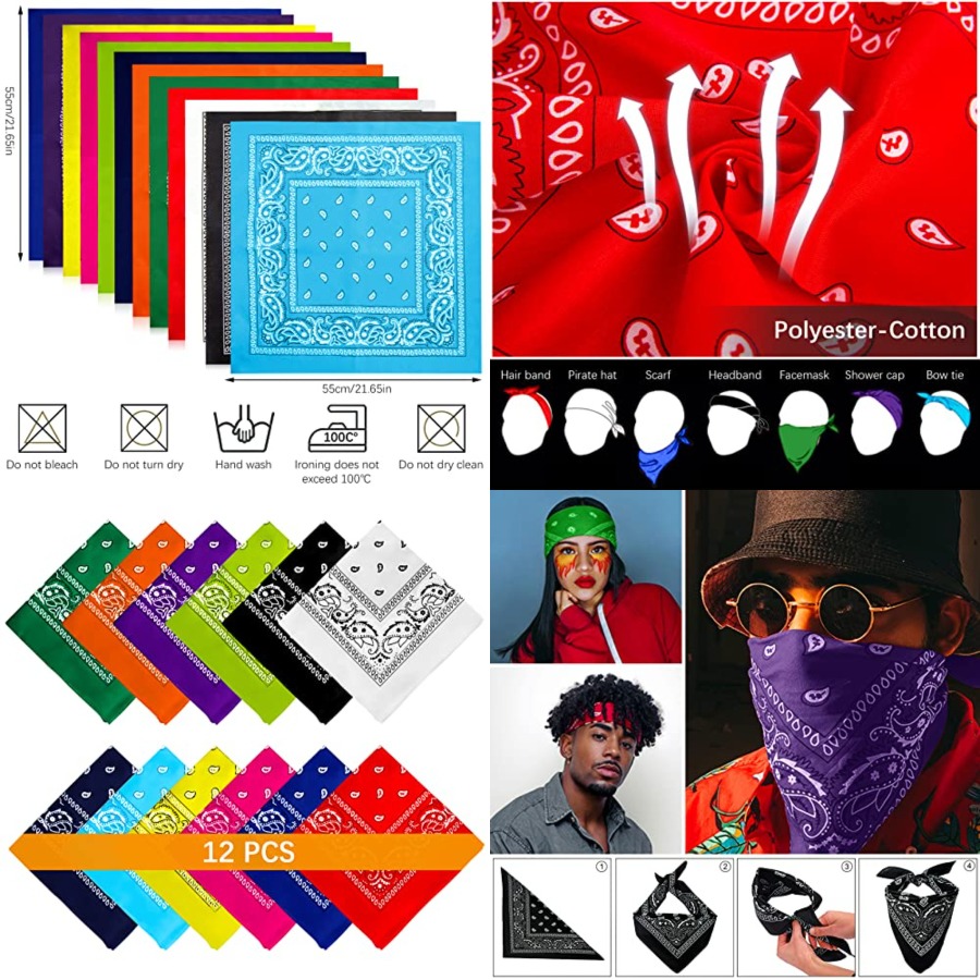 12- Bandanas for Men Women Pai - Bandana Blank White recensie en prijs