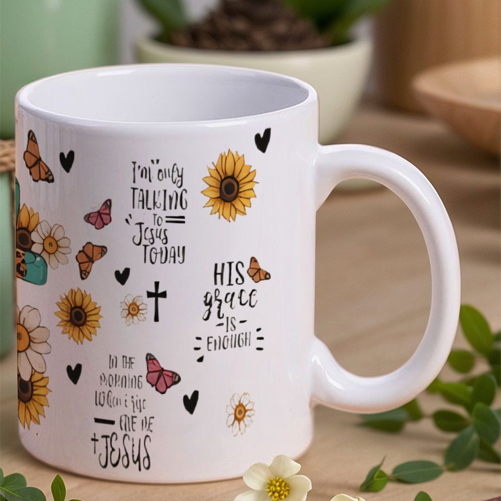 A Cross Surrounded By Sunflowe - Sublimation Mug White recensie en prijs