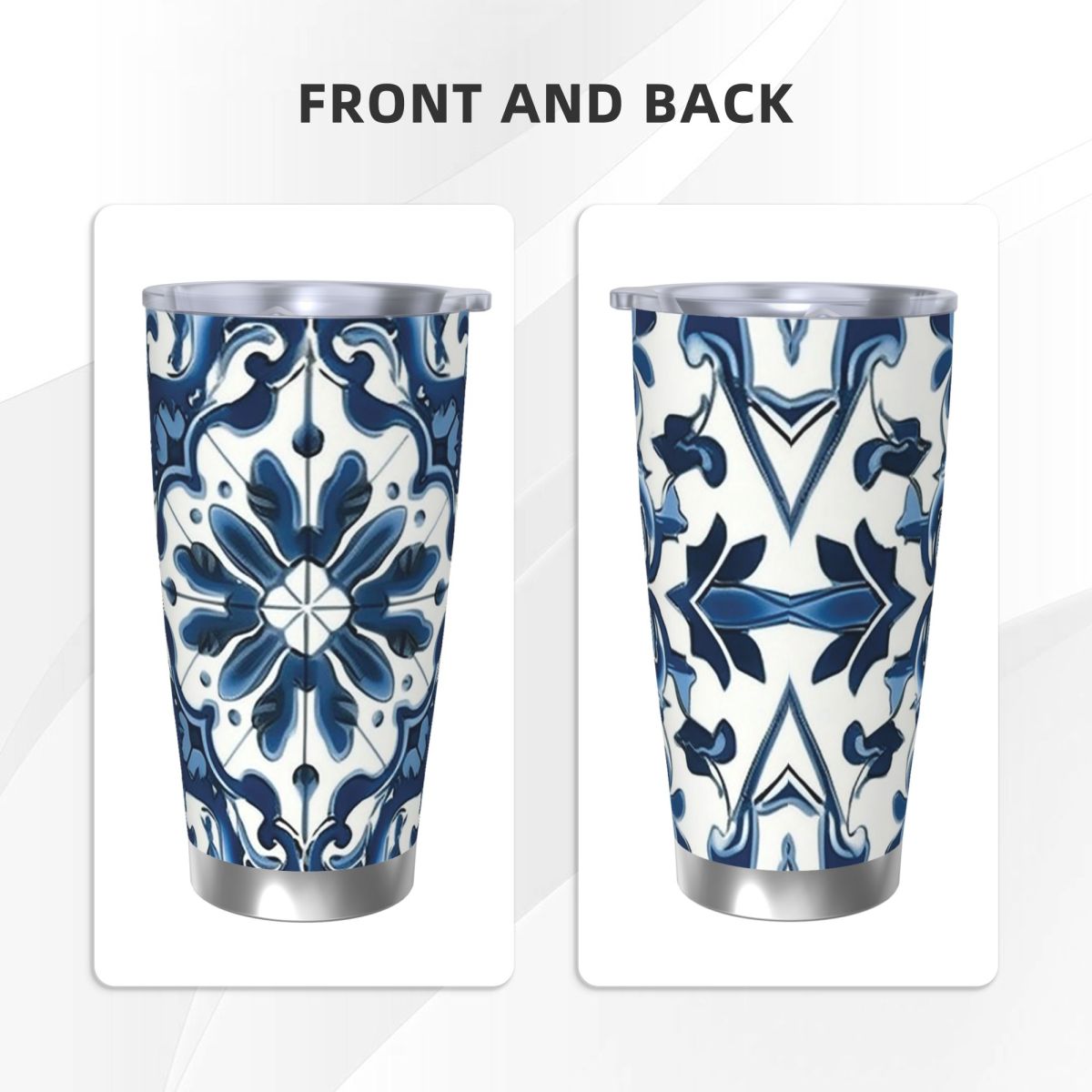 Blue And White Majolica Patter - Tumbler 20Oz White recensie en prijs