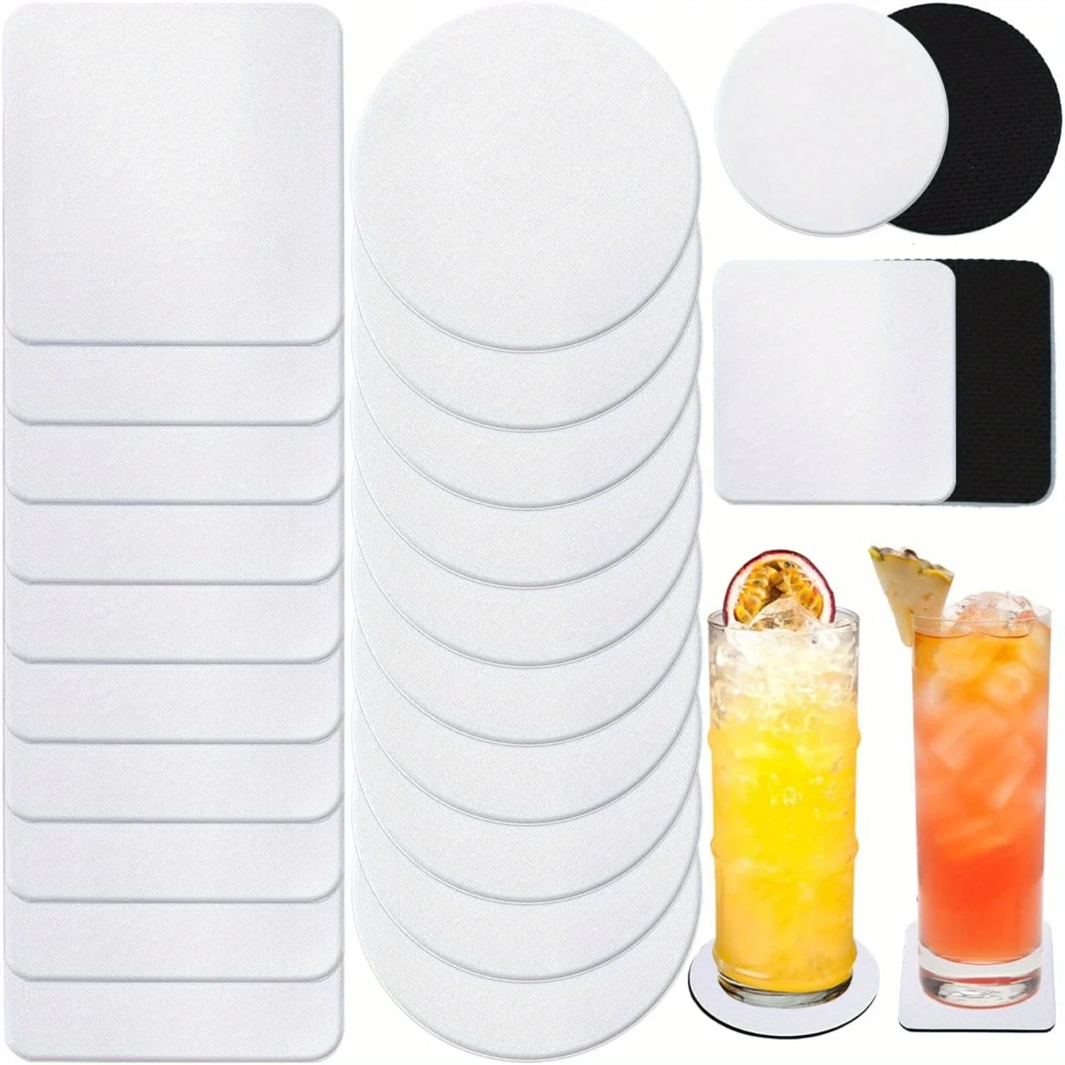 30/50 Pcs Square and Round Sub - Coaster Sublimation Blank recensie en prijs